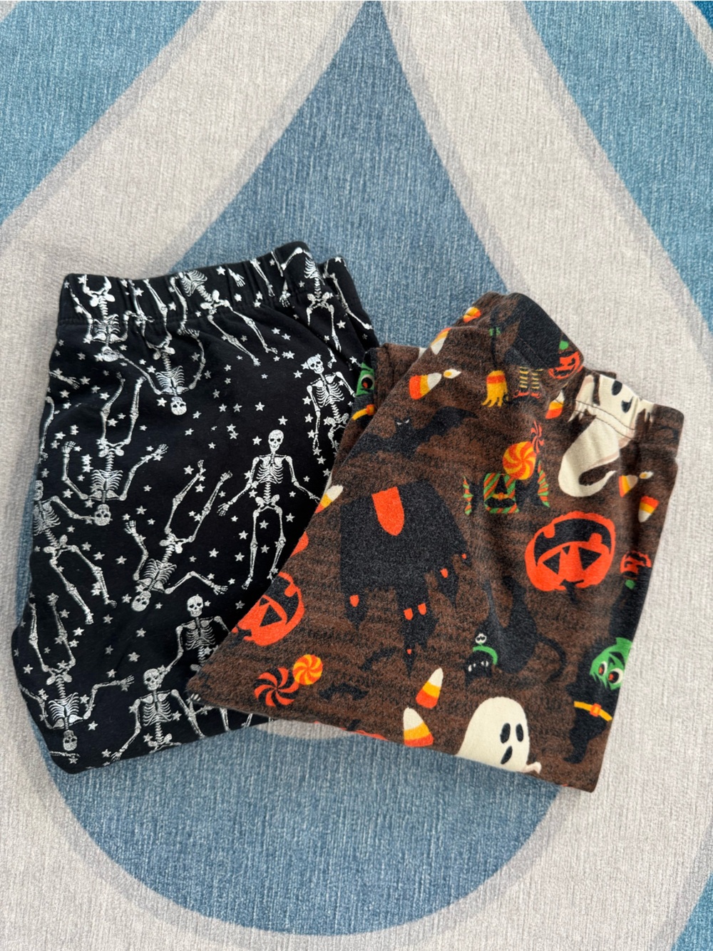 Adult Halloween Leggings - Brown & Black Skeleton Print